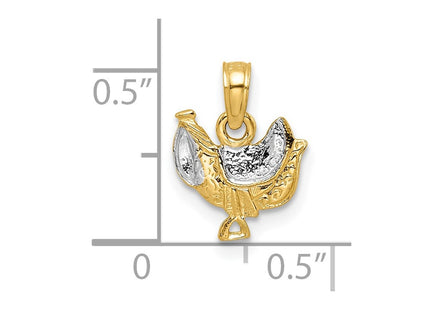 14k Yellow & Rhodium Pendants Style K8970 - Classique Jewelry Inc.