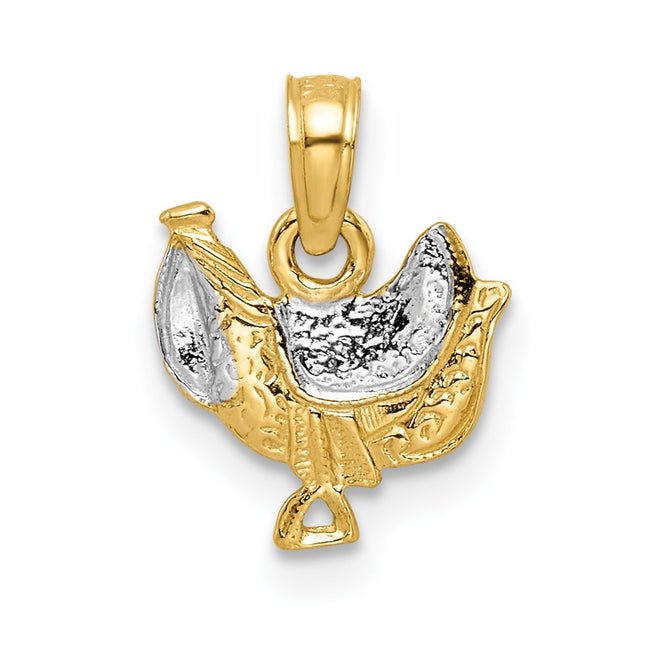 14k Yellow & Rhodium Pendants Style K8970 - Classique Jewelry Inc.