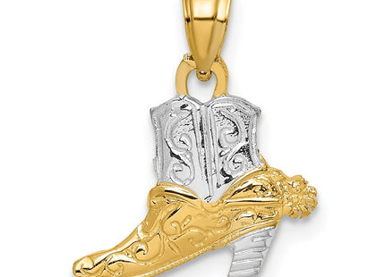 14k Yellow & Rhodium Jewelry Style K8971 - Classique Jewelry Inc.