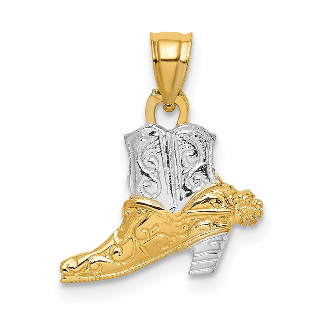 14k Yellow & Rhodium Jewelry Style K8971 - Classique Jewelry Inc.