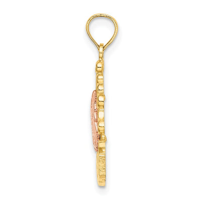 14K Two-tone I HEART MEXICO w/ Eagle Charm