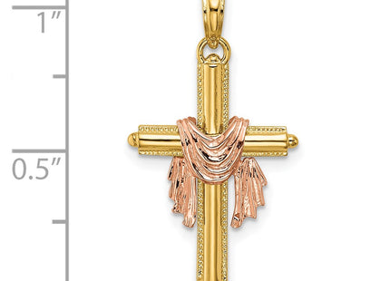 14K gold cross charm, alternate view