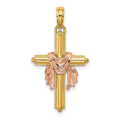 14K gold cross charm