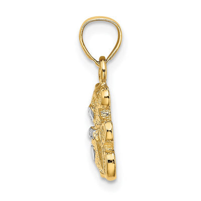 14K w/Rhodium Teddy Bear Charm