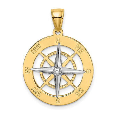 14K gold compass charm