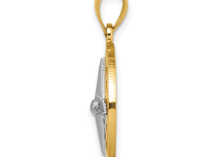 14K gold compass charm, alternate view