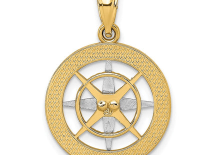 14K gold compass charm, further view