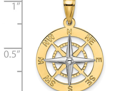 14K gold compass charm, another view