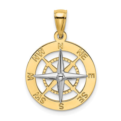 14K gold compass charm