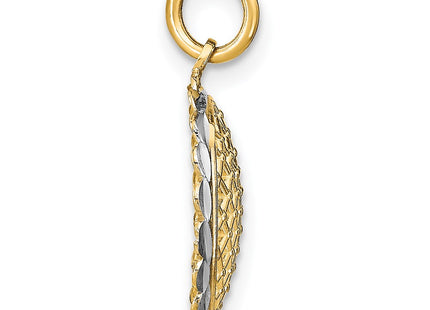 14k Yellow & Rhodium Pendants Style K9035 - Classique Jewelry Inc.