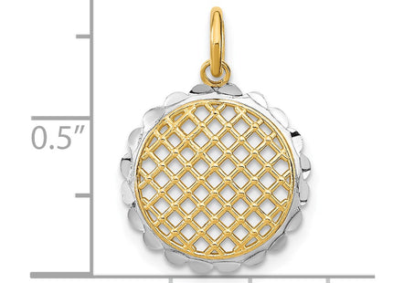 14k Yellow & Rhodium Pendants Style K9035 - Classique Jewelry Inc.
