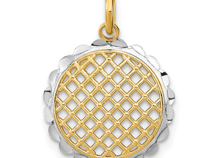 14k Yellow & Rhodium Pendants Style K9035 - Classique Jewelry Inc.