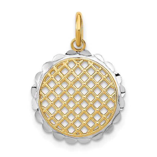 14k Yellow & Rhodium Pendants Style K9035 - Classique Jewelry Inc.