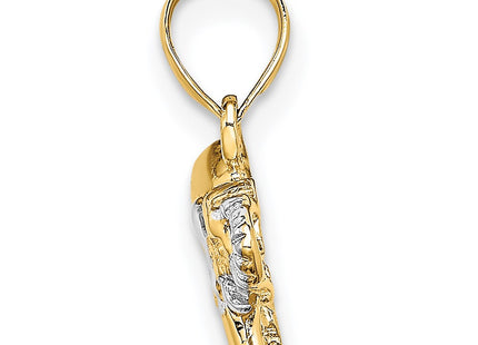 14k Yellow & Rhodium Jewelry Style K9036 - Classique Jewelry Inc.