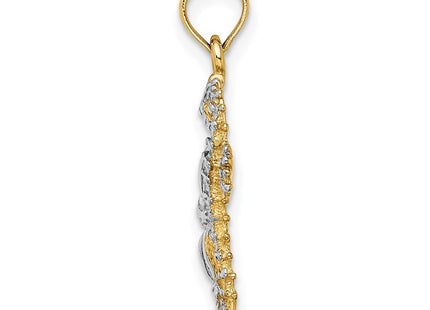 14k Yellow & Rhodium Jewelry Style K9039 - Classique Jewelry Inc.