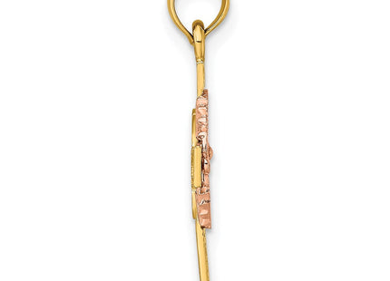 14K gold crucifix charm, alternate view