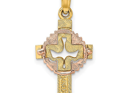 14K gold crucifix charm, further view