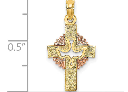 14K gold crucifix charm, another view