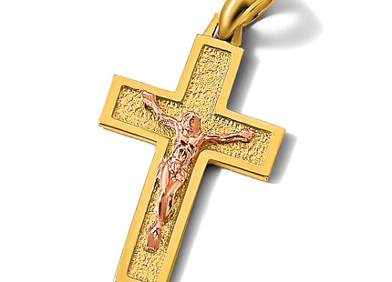 14K Two-Tone Latin Crucifix Charm