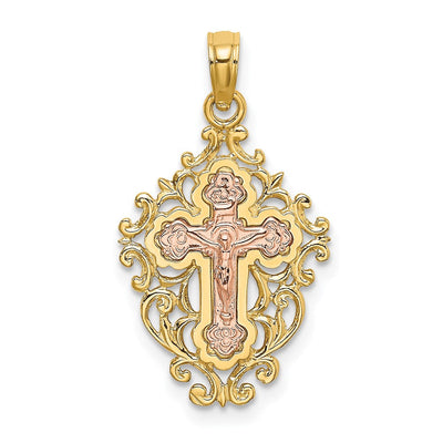 14K gold crucifix charm
