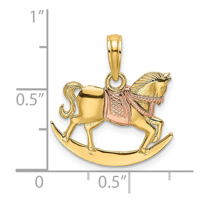 14K Two-Tone Rocking Horse w/ Saddle Charm