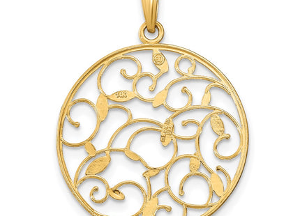 14k Yellow & Rhodium Pendants Style K9076 - Classique Jewelry Inc.