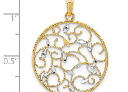 14k Yellow & Rhodium Pendants Style K9076 - Classique Jewelry Inc.