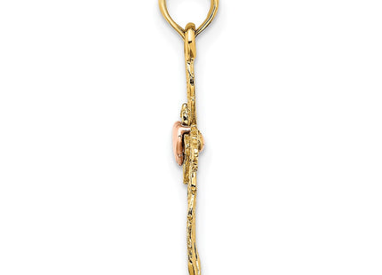 14K gold cross charm, alternate view