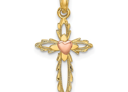 14K gold cross charm