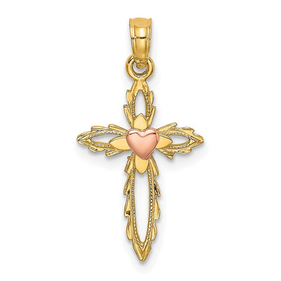14K gold cross charm