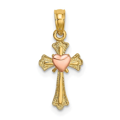 14K gold cross charm