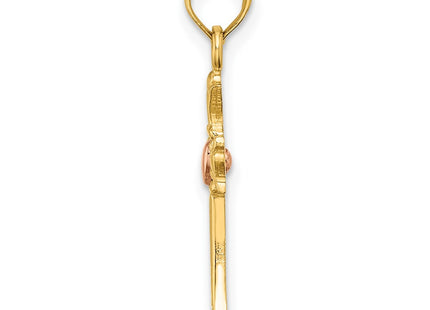 14K gold cross charm, alternate view
