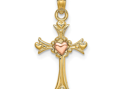 14K gold cross charm