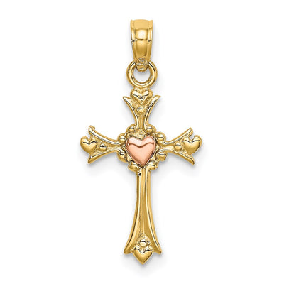 14K gold cross charm