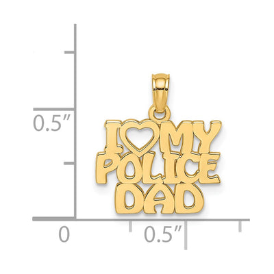 14K I HEART MY POLICE DAD Charm