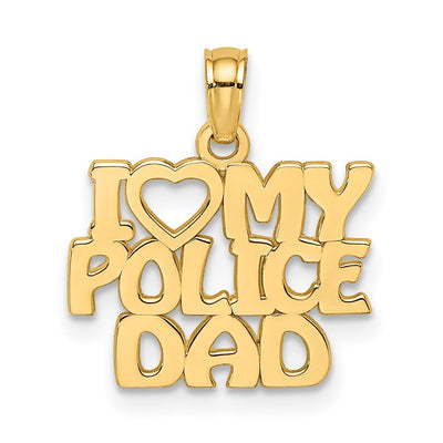 14K I HEART MY POLICE DAD Charm