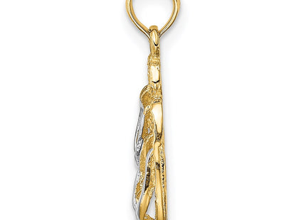 14k Yellow & Rhodium Jewelry Style K9123 - Classique Jewelry Inc.