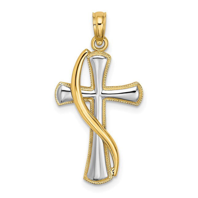 14k Yellow & Rhodium Jewelry Style K9126 - Classique Jewelry Inc.