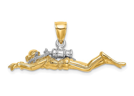 14k Yellow & Rhodium Jewelry Style K9128 - Classique Jewelry Inc.