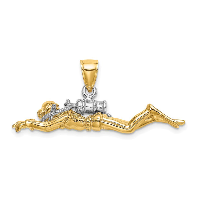 14k Yellow & Rhodium Jewelry Style K9128 - Classique Jewelry Inc.