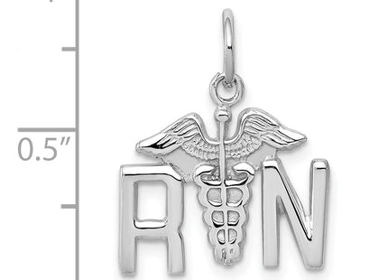 14K white gold charm, further view