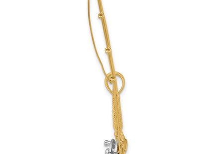 14k Yellow & Rhodium Jewelry Style K9132 - Classique Jewelry Inc.