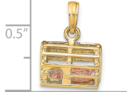 14K Two-Tone Moveable 3-D Lobster(Pink)In Trap, 16 x 11.9mm