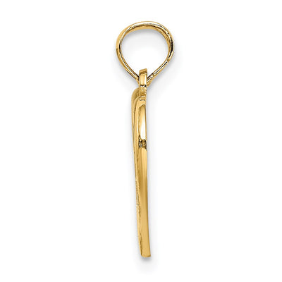 14K w/Rhodium RN Inside Double Hearts Charm