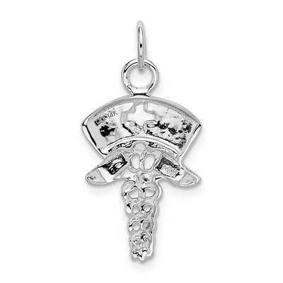 14K White Gold Nurse Symbol Charm