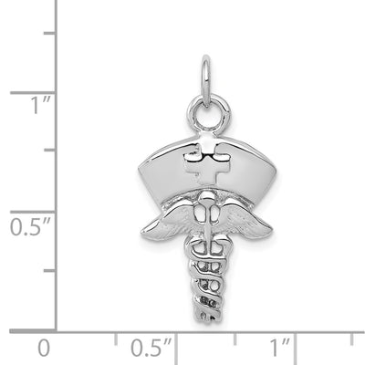 14K White Gold Nurse Symbol Charm