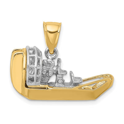 14K Two-Tone 3-D Airboat Charm