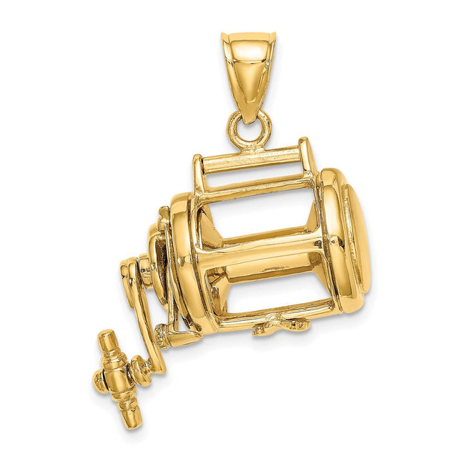14k Two-tone 3-D Moveable Motorcycle Charm, 16.78 x 25.45mm