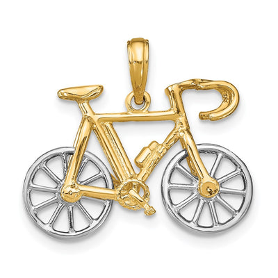 14K Two-tone 3-D Ten Speed Bicycle Charm