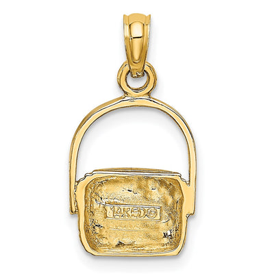 14K W/ Rhodium 2-D Nantucket Basket Charm